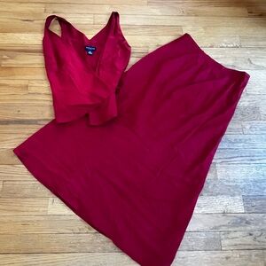 Ann Taylor Vibrant Cranberry 2 piece dress size 6